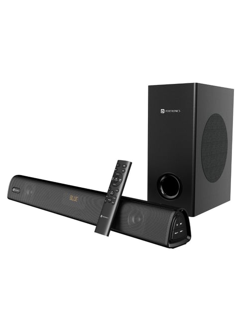 Portronics Pure Sound 106, 120W BT Soundbar with Wired Subwoofer for Deep Bass, 2.1 Channel (Black)