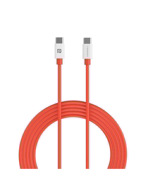 Portronics Konnect Dash Max 65W Type C to Type C Fast Charging PD Cable with 1M Length (Red)
