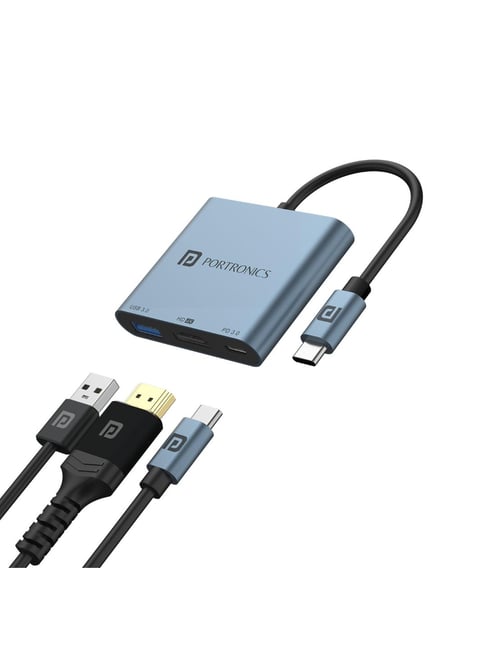 Portronics C-Konnect Plus Type-C to HDMI Adapter with 100 W PD