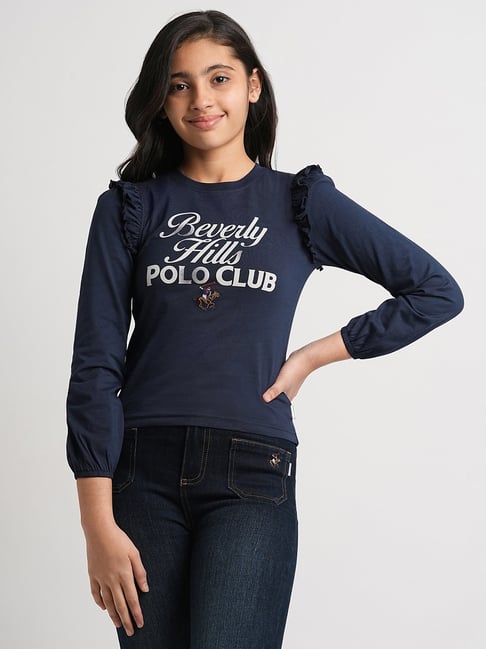 Beverly Hills Polo Club Kids Navy Printed T Shirt