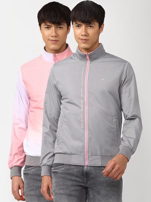 Buy Peter England Grey Regular Fit Reversible Jacket for Mens