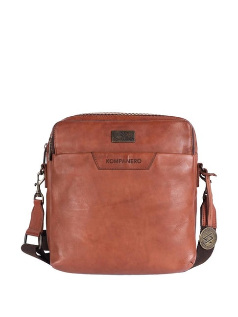 KOMPANERO Leo Tan Solid Cross Body Bag