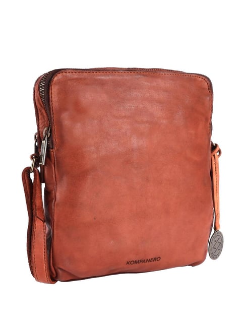 KOMPANERO Maddox Tan Solid Cross Body Bag