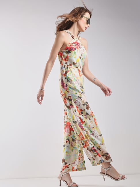 Vero Moda Beige Printed Jumpsuit