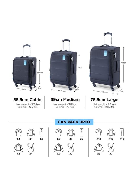 American tourister trolley bag sizes online