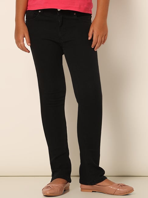 VERO MODA GIRL Black Solid Jeans