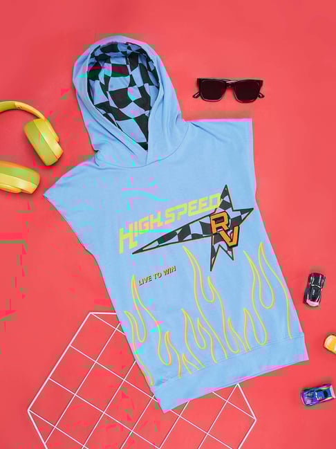 Pantaloons Junior Alaskan Blue Cotton Printed T-Shirt-picture-28