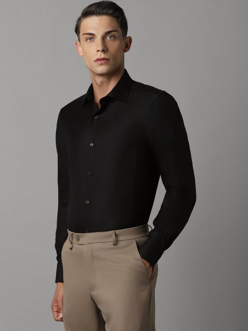 Louis Philippe Black Cotton Regular Fit Shirt-picture-24