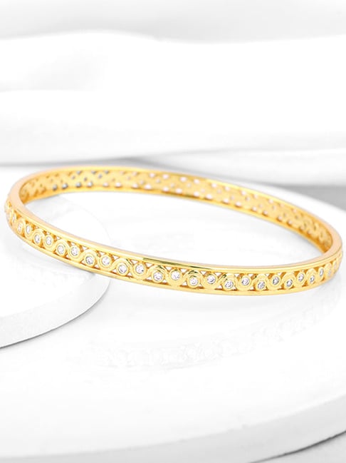 GIVA 925 Silver Golden Wavy Bangle for Women & Girls-picture-30