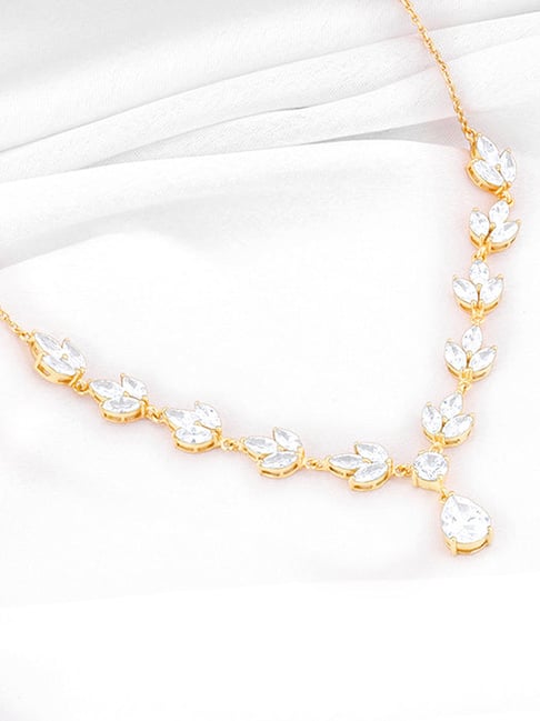 GIVA 925 Silver Golden Shimmering Floral Necklace for Women & Girls-picture-14