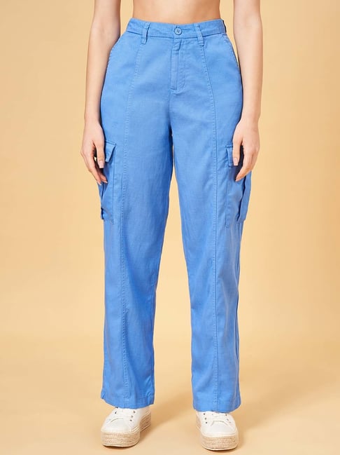 Honey by Pantaloons Blue Mid Rise Flared Pants-picture-31