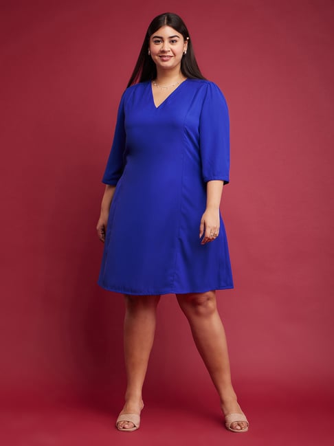 Fablestreet X Royal Blue Relaxed Fit Formal Dress