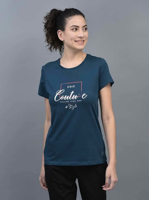 Dollar Blue Cotton Printed Sports T-Shirt