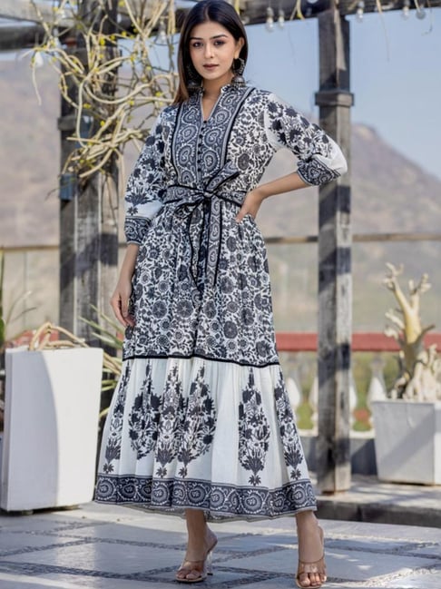 anokhi cotton dresses ANOKHI COTTON HAND BLOCK PRINT ANARKALI SET L / WANT