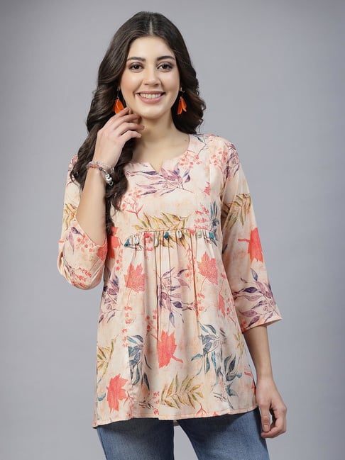 Tankhi Beige Printed Tunic
