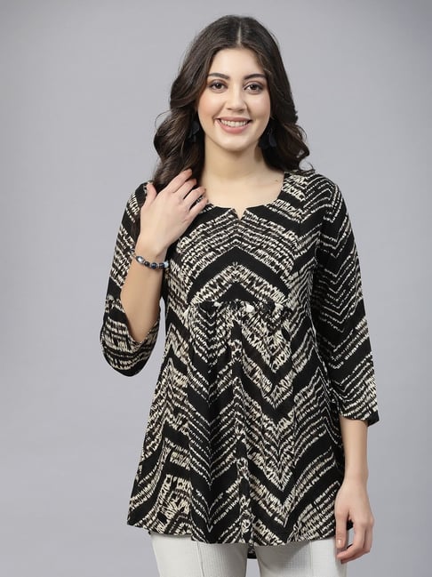 Tankhi Black Printed Tunic