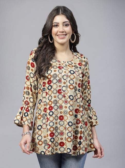 Tankhi Cream Printed Tunic