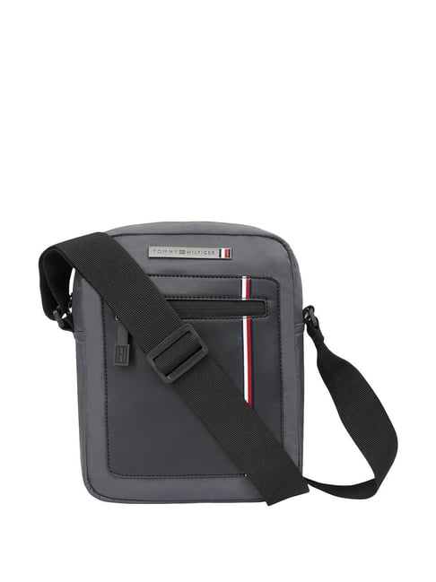 Tommy Hilfiger Nelson Grey Striped Cross Body Bag