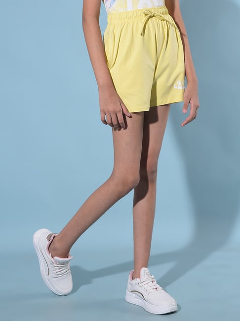 Crimsoune Club Kids Yellow Solid Shorts-picture-41