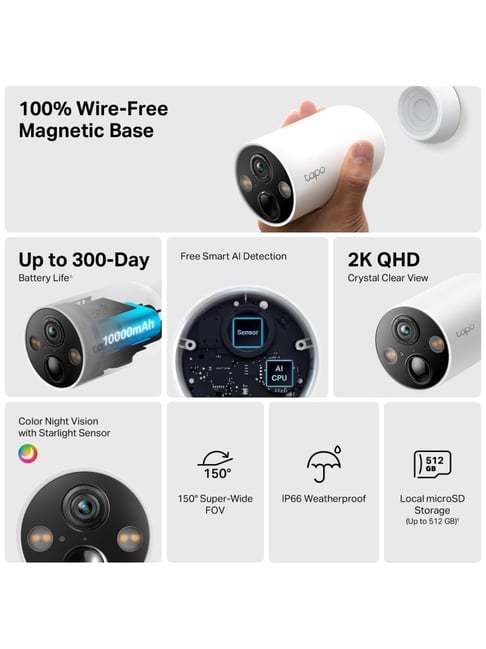 Buy TP-Link Tapo C425 Smart Security Camera Pack of 2 - (White