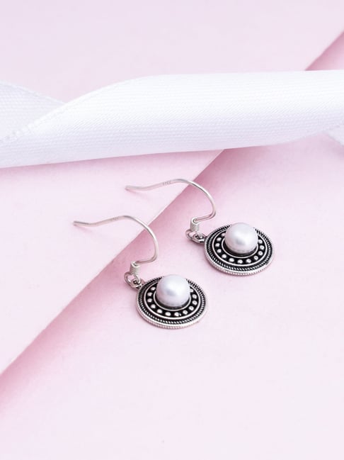 GIVA 925 Oxidized Silver Pearl Dangle Earrings for Women & Girls-picture-22