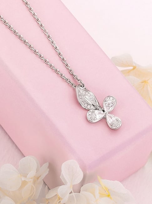 GIVA 925 Silver Iris Flower Pendant with Link Chain for Women & Girls-picture-26