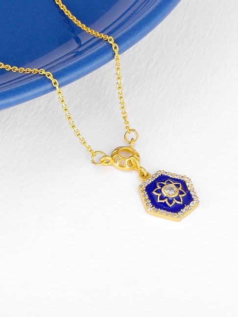 GIVA 925 Silver Golden Taj Mosaic Pendant with Link Chain for Women & Girls-picture-34