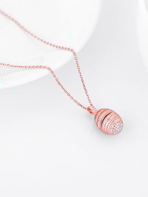 GIVA 925 Silver Rose Gold Heart Riddles Pendant with Link Chain for Women & Girls-picture-33