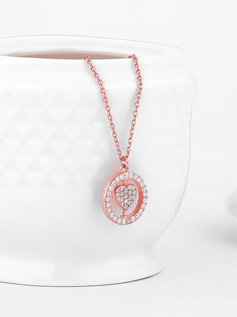 GIVA 925 Silver Rose Gold Custom Endless Love Pendant with Link Chain for Women & Girls-picture-22