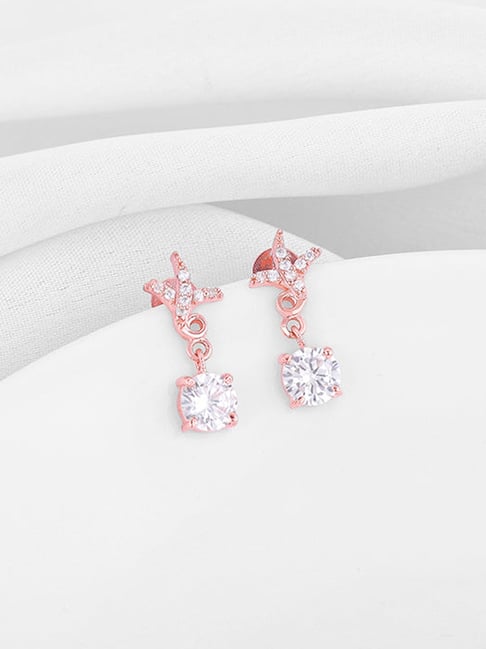 Buy GIVA 925 Silver Rose Gold Twigs of Twinkle Earrings Online At