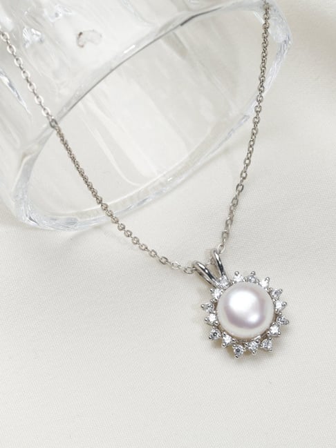 GIVA 925 Silver Pearly Sunshine Pendant with Link Chain for Women & Girls-picture-29
