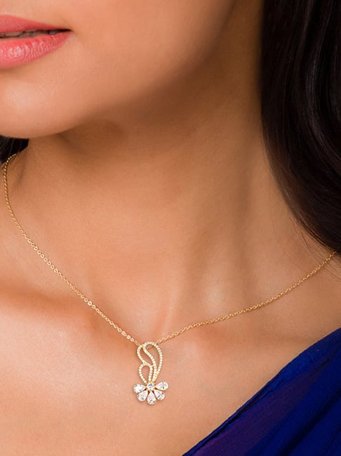 GIVA 925 Silver Golden White Floral Damsel Pendant with Link Chain for Women & Girls-picture-46