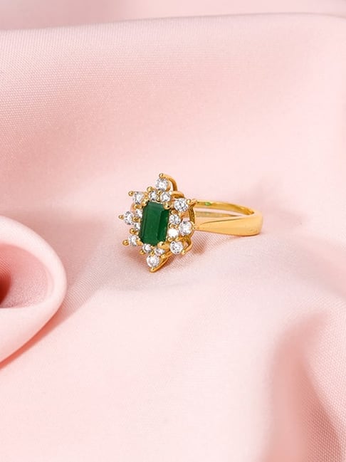 GIVA 925 Silver Golden Green Crush Ring for Women & Girls-picture-21