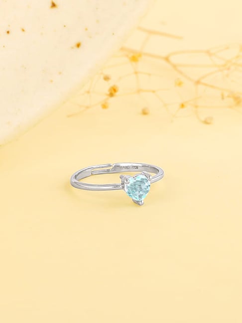 Buy GIVA 925 Silver Stereo Hearts Ring Online At Best Price Tata