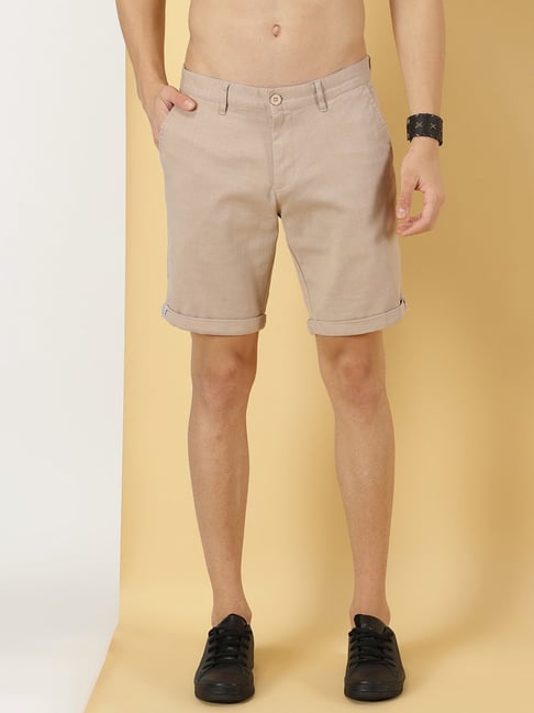 Thomas Scott Light Brown Slim Fit Shorts-picture-26
