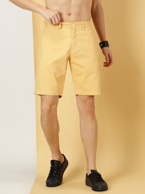 Thomas Scott Light Mustard Slim Fit Shorts-picture-25