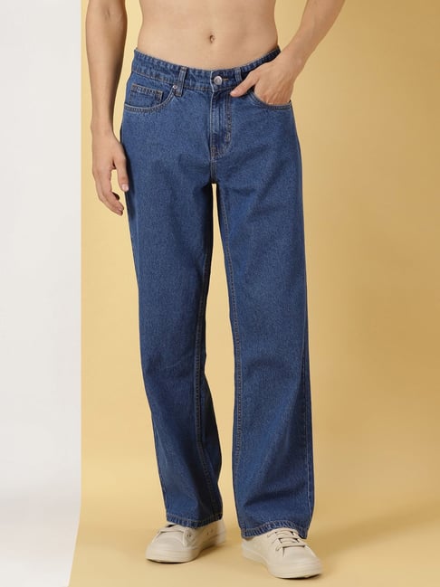 Thomas Scott Blue Relaxed Fit Lightly Washed Jeans