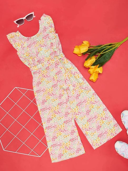 YU by Pantaloons Kids Multicolor Floral Print Jumpsuit
