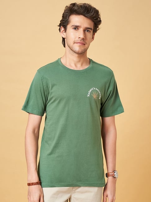 Urban Ranger by Pantaloons Dark Ivy Cotton Slim Fit Printed T-Shirt-picture-23