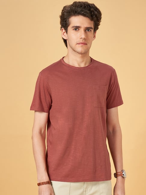 Urban Ranger by Pantaloons Aragon Cotton Slim Fit Texture T-Shirt-picture-37