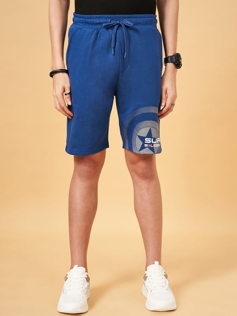 SF Jeans by Pantaloons Blue Printed Cotton Regular Fit Printed Shorts-image-29