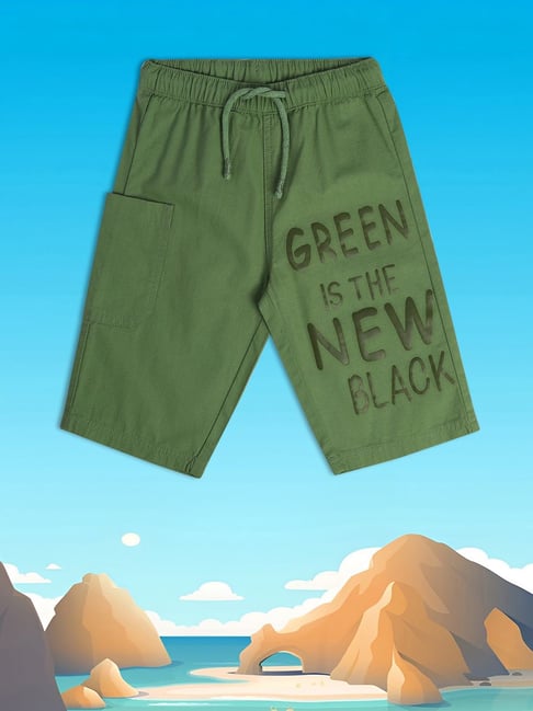 MINIKLUB Kids Green Printed Shorts