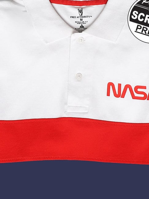 Buy Free Authority Multicolor Regular Fit Nasa Polo T-Shirt for
