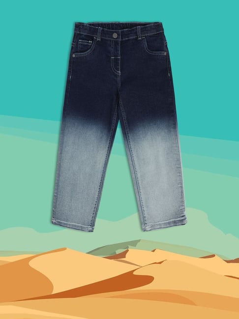 MINIKLUB Kids Blue Solid Denim Pants