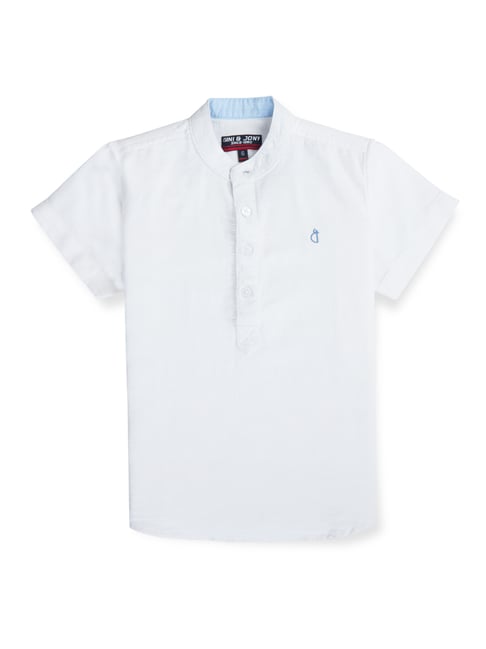 gini & jony kids white solid shirt