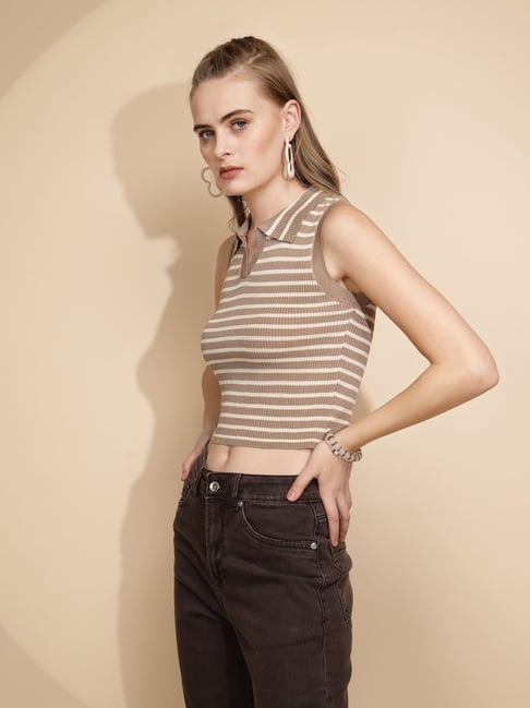 Global Republic Beige Striped Top-picture-10