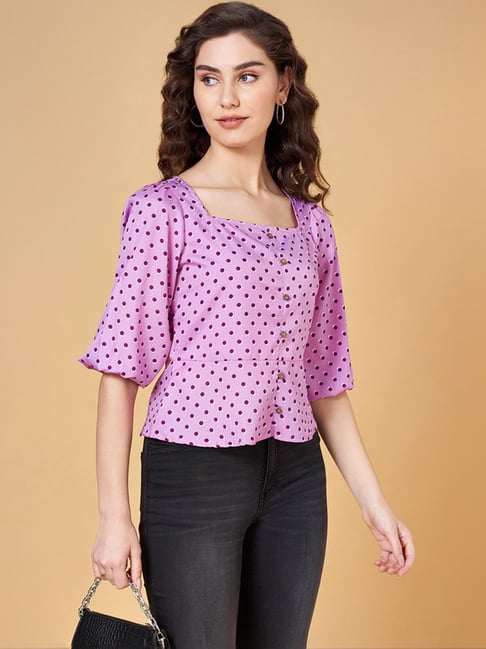 YU by Pantaloons Purple Printed Top