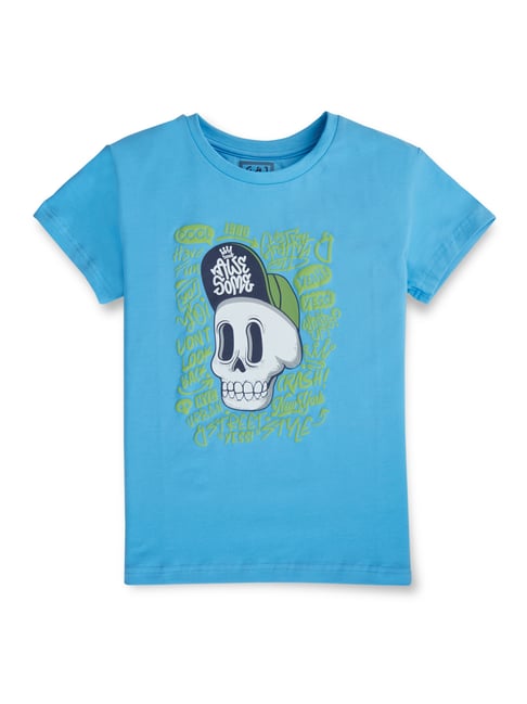 Gini & Jony Kids Blue Printed T-Shirt-picture-30