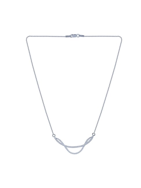 Rihi by P.C. Chandra Jewellers 92.5 Sterling Silver Sleek Layered Necklace for Women & Girls