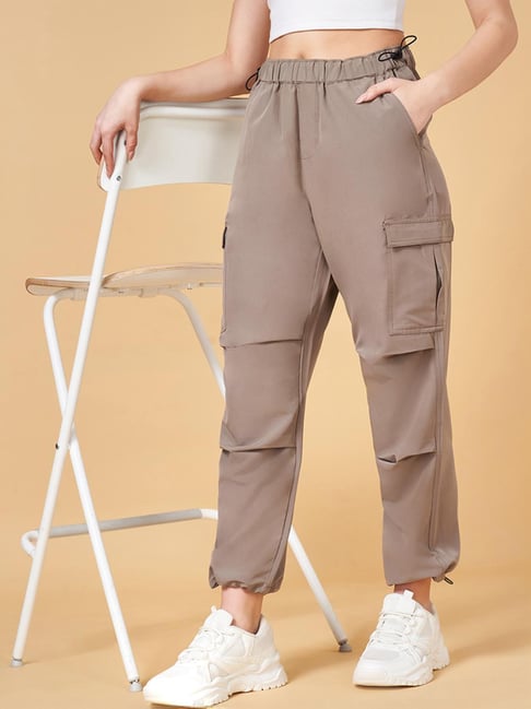 YU by Pantaloons Khaki Mid Rise Joggers